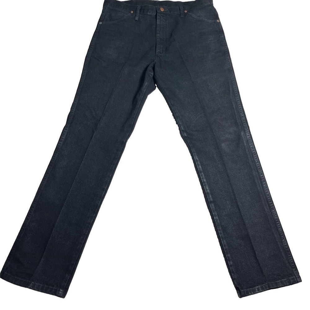 Wrangler 13MWZWK Cowboy Cut Jeans 36x34 Faded Black Shadow Denim Western Mens